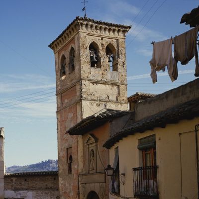 Toledo Clock Tower with the Requisite Clothes Out to Dry — Fujichrome Velvia 50, Sinar f